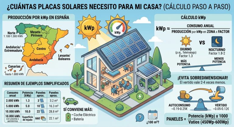 Cuántas placas solares necesito para mi casa 